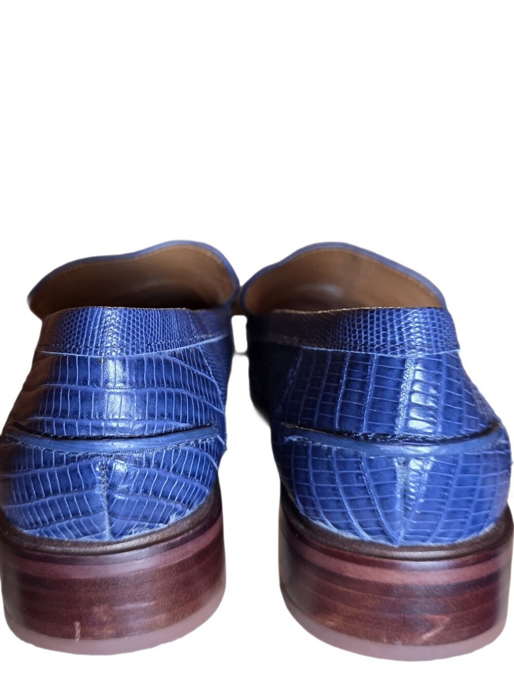 SARTO by Franco Sarto Irena Cobalt Blue Lizard Embossed Pointed Toe Leather 9 - Picture 12 of 12